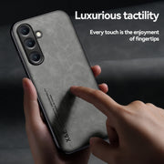For Samsung Galaxy S25+ 5G Skin Feel Magnetic Leather Back Phone Case(Green)