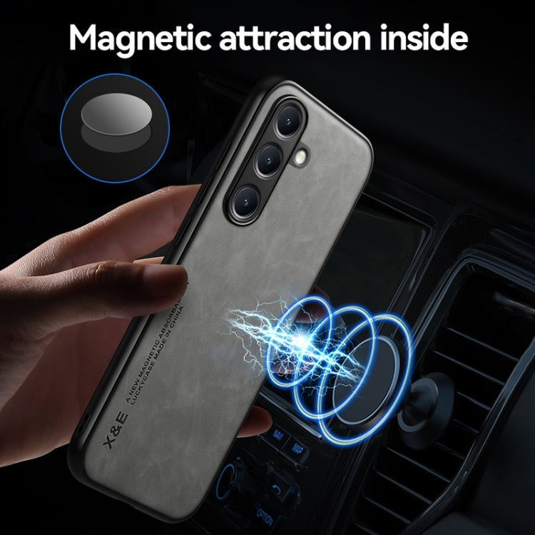 For Samsung Galaxy S25 Ultra 5G Skin Feel Magnetic Leather Back Phone Case(Green)