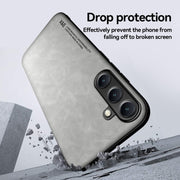 For Samsung Galaxy S25 5G Skin Feel Magnetic Leather Back Phone Case(Green)