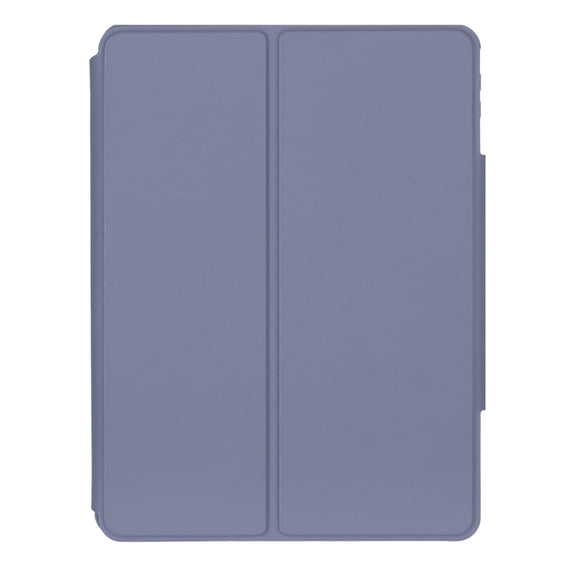 For iPad Pro 11 2024 YL13-A 360 Rotation Acrylic Transparent Round Keycap Bluetooth Keyboard Leather Case With Touch Control(Purple)