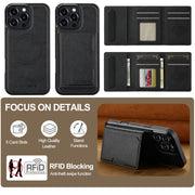 For iPhone 16 Pro Max LC.IMEEKE L5 Series Detachable RFID Card Bag Magsafe Phone Case(Black)