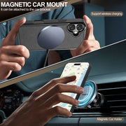 For iPhone 16 LC.IMEEKE L5 Series Detachable RFID Card Bag Magsafe Phone Case(Black)