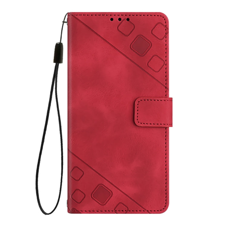 For Doogee N55 Plus Skin-feel Embossed Leather Phone Case(Red)