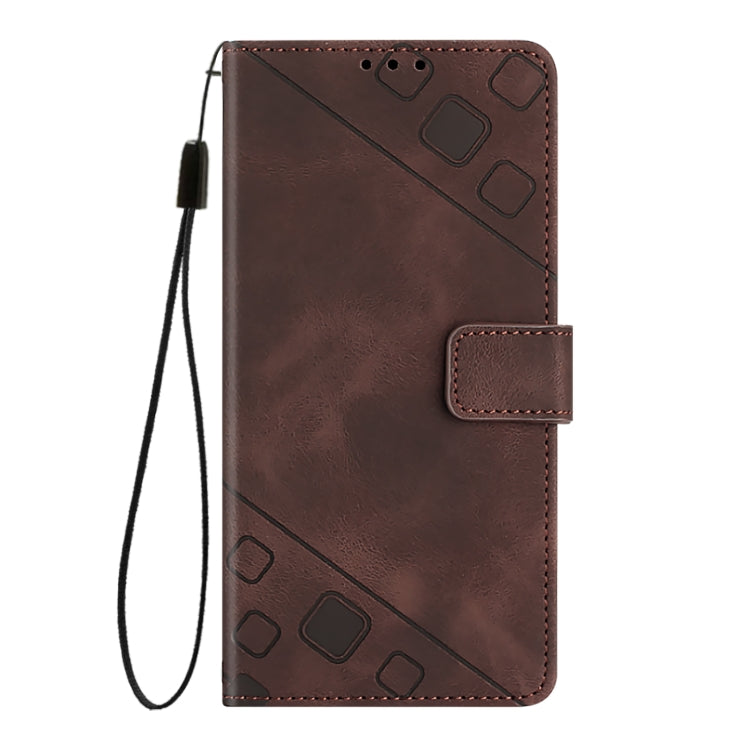 For Doogee N55 Plus Skin-feel Embossed Leather Phone Case(Brown)