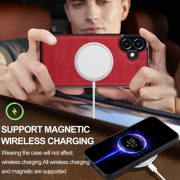 For iPhone 16 Plus LC.IMEEKE Magsafe Phone Case(Red)