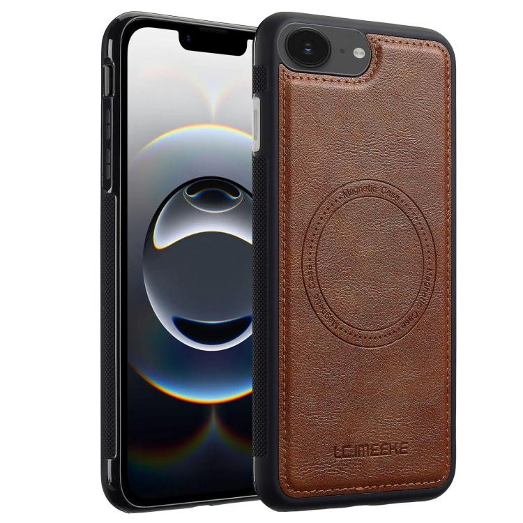 For iPhone 16e LC.IMEEKE Magsafe Phone Case(Brown)