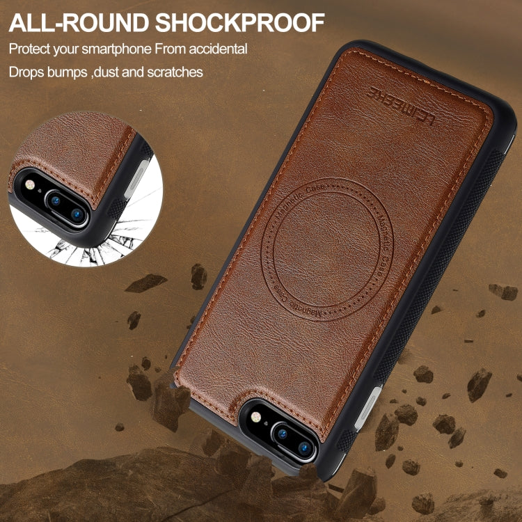 For iPhone 16e LC.IMEEKE Magsafe Phone Case(Brown)