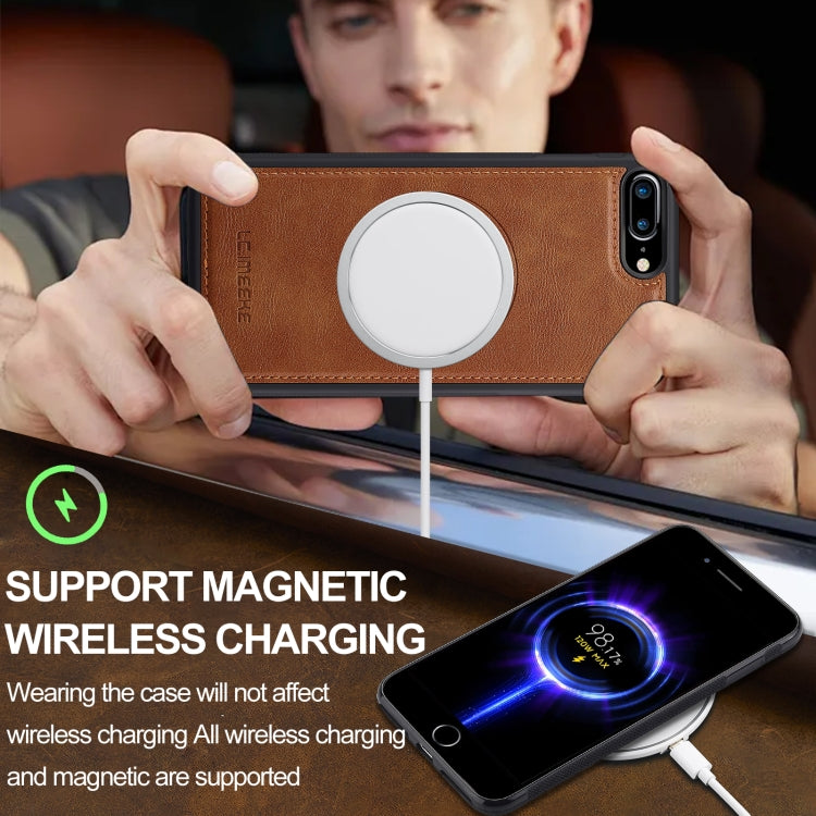 For iPhone 16e LC.IMEEKE Magsafe Phone Case(Brown)