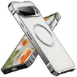 For Google Pixel 8 Pro Irregular Alloy Frame Fosted Translucent MagSafe Phone Case(Titanium) - Google Cases by PMC TechLife | Online Shopping South Africa | PMC TechLife | Buy Now Pay Later Mobicred
