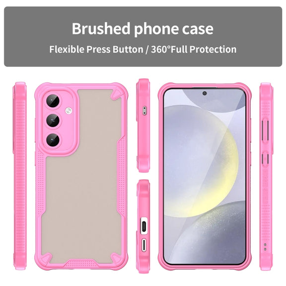 For Samsung Galaxy S25+ 5G Armor Glaze PC Hybrid TPU Phone Case(Pink)