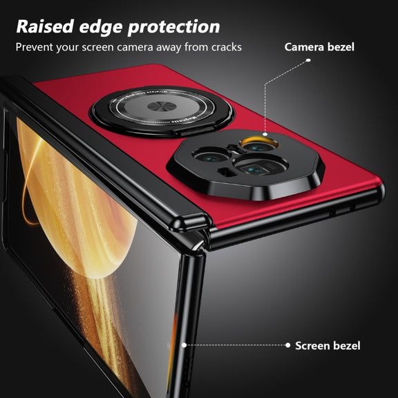 For Honor Magic V3 Gold Medal Rotating Folding Series Ring Holder Phone Case(Red)