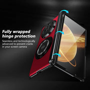 For Honor Magic V3 Gold Medal Rotating Folding Series Ring Holder Phone Case(Red)