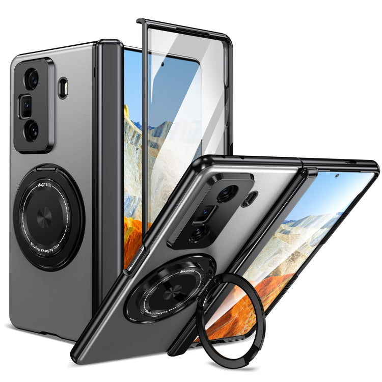 For Honor Magic Vs3 Gold Medal Rotating Folding Series Ring Holder Phone Case(Silver)