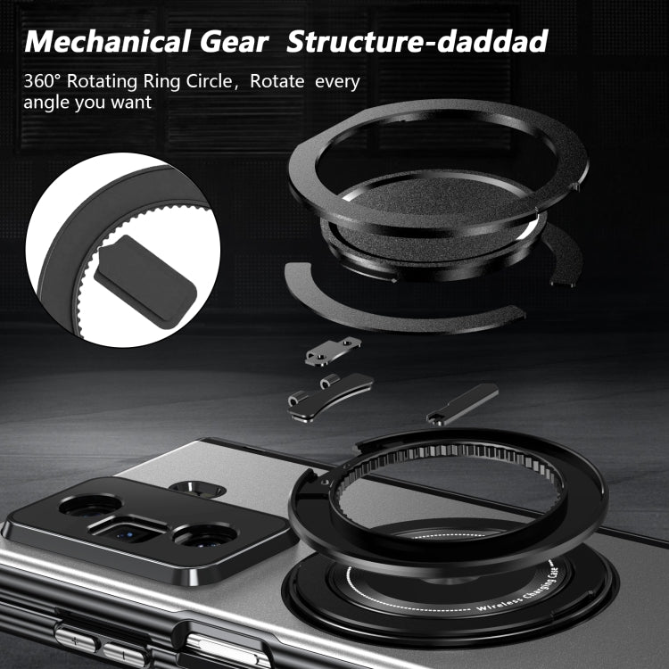 For Honor Magic Vs3 Gold Medal Rotating Folding Series Ring Holder Phone Case(Silver)
