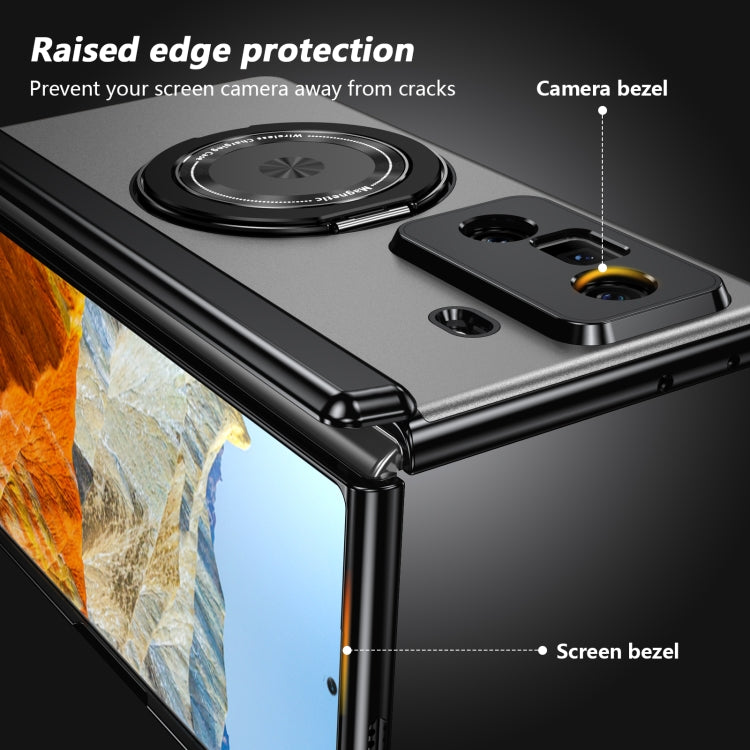 For Honor Magic Vs3 Gold Medal Rotating Folding Series Ring Holder Phone Case(Silver)