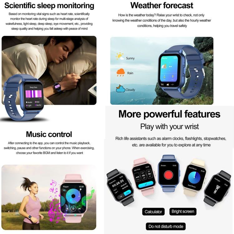 ZW36 1.83 inch BT Call Smart Watch, Blood oxygen / Blood Pressure / Heart Rate(Black)