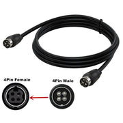 MD DIN 4 Pin Male to Male AC/DC Power Audio Adapter Cable, Length:5m(Black)