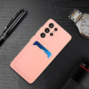 For Samsung Galaxy S25 Ultra 5G Card Slot Design Shockproof TPU Phone Case(Pink)