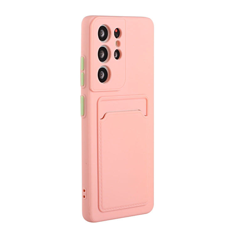 For Samsung Galaxy S25 Ultra 5G Card Slot Design Shockproof TPU Phone Case(Pink)