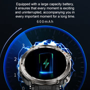 HT30 1.7 inch IP68 Water-resistant Silicone Band Smart Watch, Support Flashlight / Banknote Detector Light / Compass(Blue)