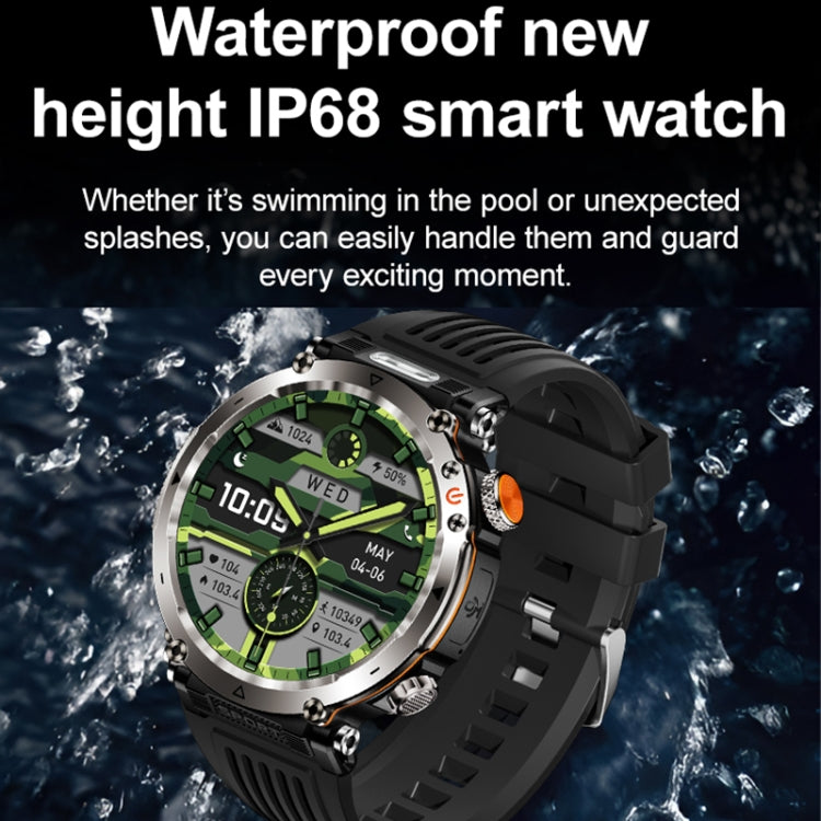 HT30 1.7 inch IP68 Water-resistant Silicone Band Smart Watch, Support Flashlight / Banknote Detector Light / Compass(Blue)