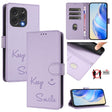 For Doogee N55 Plus Smile Embossing RFID Leather Phone Case(Light Purple) - Doogee Cases by PMC TechLife | Online Shopping South Africa | PMC TechLife | Buy Now Pay Later Mobicred