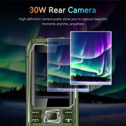 Q6000 Elder Keypad Phone, 2.4 inch, 6800mAh, Dual Flashlights, 21 Keys, SOS, FM, Dual SIM, GSM, Plug:EU Plug(Green)