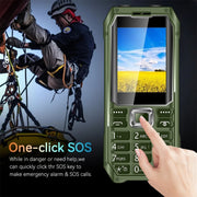 Q6000 Elder Keypad Phone, 2.4 inch, 6800mAh, Dual Flashlights, 21 Keys, SOS, FM, Dual SIM, GSM, Plug:US Plug(Green)