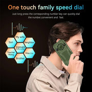 Q6000 Elder Keypad Phone, 2.4 inch, 6800mAh, Dual Flashlights, 21 Keys, SOS, FM, Dual SIM, GSM, Plug:US Plug(Green)