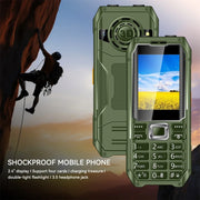 Q6000 Elder Keypad Phone, 2.4 inch, 6800mAh, Dual Flashlights, 21 Keys, SOS, FM, Dual SIM, GSM, Plug:US Plug(Green)