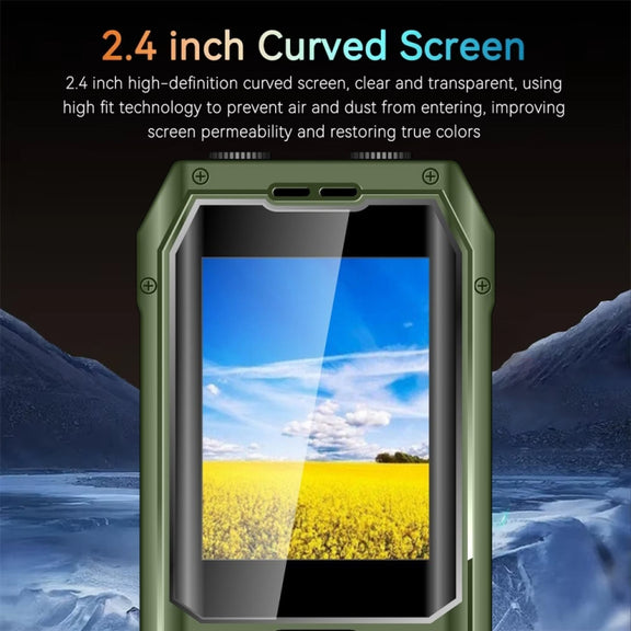 Q6000 Elder Keypad Phone, 2.4 inch, 6800mAh, Dual Flashlights, 21 Keys, SOS, FM, Dual SIM, GSM, Plug:US Plug(Green)