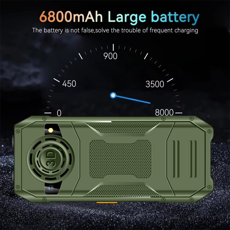 Q6000 Elder Keypad Phone, 2.4 inch, 6800mAh, Dual Flashlights, 21 Keys, SOS, FM, Dual SIM, GSM, Plug:US Plug(Green)