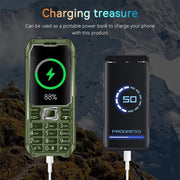 Q6000 Elder Keypad Phone, 2.4 inch, 6800mAh, Dual Flashlights, 21 Keys, SOS, FM, Dual SIM, GSM, Plug:US Plug(Green)
