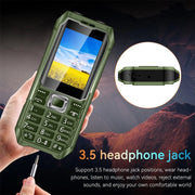 Q6000 Elder Keypad Phone, 2.4 inch, 6800mAh, Dual Flashlights, 21 Keys, SOS, FM, Dual SIM, GSM, Plug:US Plug(Green)