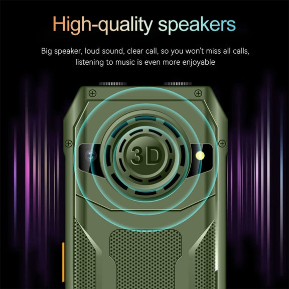 Q6000 Elder Keypad Phone, 2.4 inch, 6800mAh, Dual Flashlights, 21 Keys, SOS, FM, Dual SIM, GSM, Plug:US Plug(Green)
