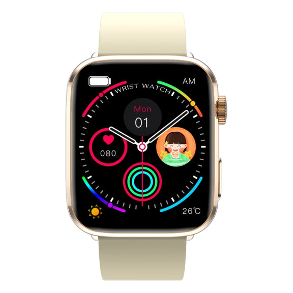 T92 1.81 inch IPS Square Screen Smart Watch, Heart Rate / Blood Oxygen / Blood Pressure(Yellow)