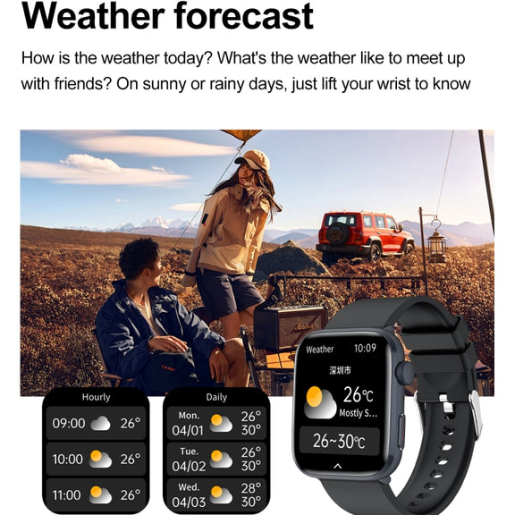 T92 1.81 inch IPS Square Screen Smart Watch, Heart Rate / Blood Oxygen / Blood Pressure(Black)