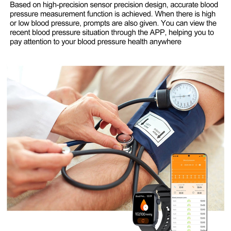 T92 1.81 inch IPS Square Screen Smart Watch, Heart Rate / Blood Oxygen / Blood Pressure(Black)