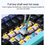 AULA F87 87 Keys Wired/2.4G/Bluetooth Three Model Customized RGB Mechanical Keyboard(White Black Green)