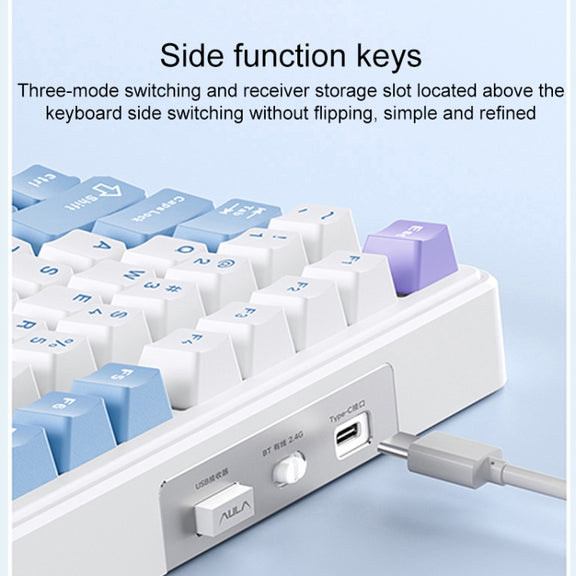 AULA F99 99 Keys Wired/2.4G/Bluetooth Three Model Customized RGB Mechanical Keyboard(Starfall Clouds)