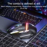 AULA S12 Pro 12800DPI Wired RGB Gaming Mouse(Black)