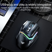 AULA S12 Pro 12800DPI Wired RGB Gaming Mouse(White)