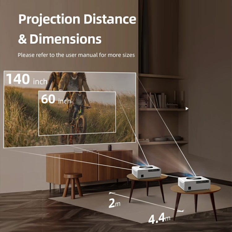 AUN AKEY7 MAX 1920x1080P HD Android LCD Projector US Plug(White)