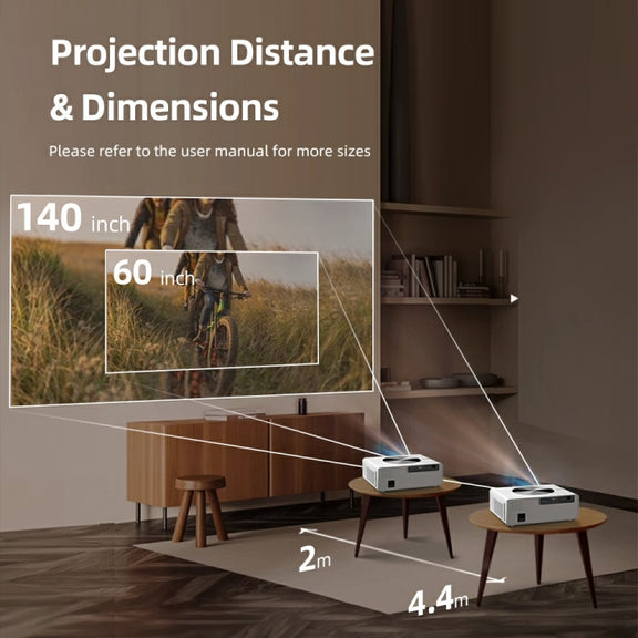 AUN AKEY7 MAX 1920x1080P HD Android LCD Projector US Plug(White)