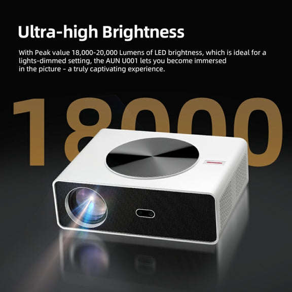 AUN AKEY7 MAX 1920x1080P HD Android LCD Projector US Plug(White)