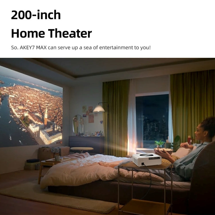 AUN AKEY7 MAX 1920x1080P HD Android LCD Projector UK Plug(White)