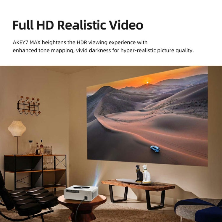 AUN AKEY7 MAX 1920x1080P HD Android LCD Projector EU Plug(White)