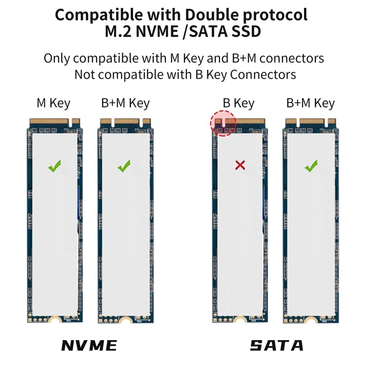 Onten UCA322+ 10Gbps M.2 M-key NVMe NGFF SSD Enclosure