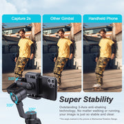 FUNSNAP Capture 2s Smart 3-Axis Handheld Gimbal Phone Live Stabilizer, Basic Version(Black)