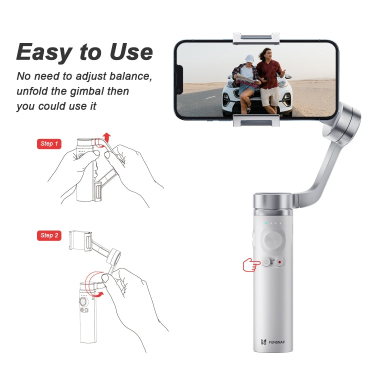 FUNSNAP Capture �� Aluminum Alloy Arm 3-Axis Handheld Phone Gimbal, Basic Version(Grey)